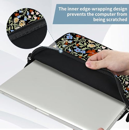 10 inch Messenger Bag Carrying Case with Handle Accessory Pocket Fits 7 to 10-Inch Laptops/Notebook/Kids Tablet (7-10.2 inch, Flowers2) - color: Flowers2, size: 7-10.2 inch