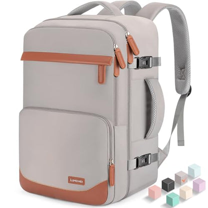 50L Travel Backpack, Flight Approved Carry On Laptop Backpack | Water-resistant, Fits 18 inch laptop, Hiking, Camping, Business, Commute, Men & women - color: Grey, size: X-Large