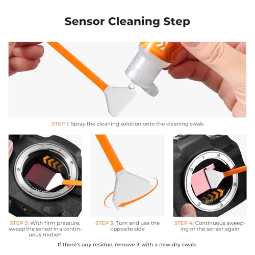 K&F CONCEPT 25 in 1 Camera Cleaning Kit, Full Frame Lens and Sensor Cleaner | 24mm Vac-Sealed Swabs,Lens Pen,60 and 20ML Lens Cleaner,Cloth,Blower,Hard Case, for Canon Nikon Sony DSLR Mirrorless,MK02 - size: 24mm