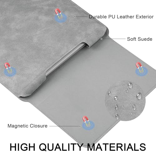 HoYiXi 13.3 Inch Laptop Sleeve Case with Stand - Compatible with MacBook Neo 2026/MacBook Air/Pro 13 (M4/M3/M2/M1 2020-2025), Surface Pro 8 2021, iPad Pro 12.9 & 13-13.3" Dell Acer Laptops,Gray - color: Light Gray, size: 13-13.3'' laptop
