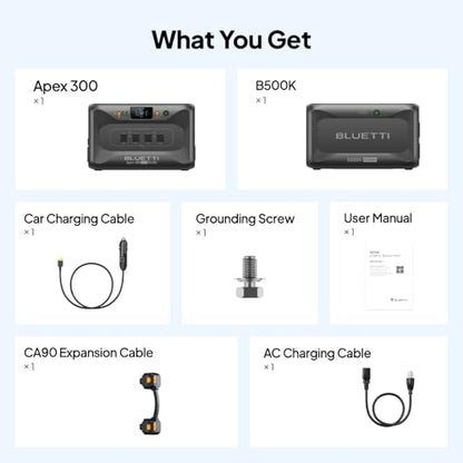 BLUETTI Apex 300 Portable Power Station & B500K Expansion Battery 7884.8Wh | Power Station LFP Backup with 6 3840W AC Outlets (7680W Surge), 120V/240V Dual Voltage Output, for Home, RV and Emergencies - style: BLUETTI Apex 300+B500K