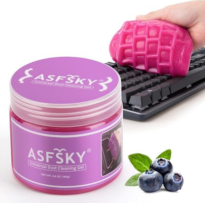 ASFSKY Keyboard Cleaner Universal Cleaning Gel Dust Cleaning Putty Red | For PC, Tablet, Laptop Keyboard, Camera and Car Vents, 160g Rose - color: Rose Red