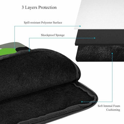 Laptop Sleeve Bag 15.4 15.6 Inch,Camouflage Skin Camo Green White Black Protective Polyester Computer Cases Laptop Cover Briefcase Bag Tablet Travel Cover - color: LPS-030