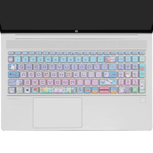 Keyboard Cover for 15.6" HP ProBook 450/455/650 G8/G9/10, Cute Bunny Keyboard Skin - color: Cute Bunny