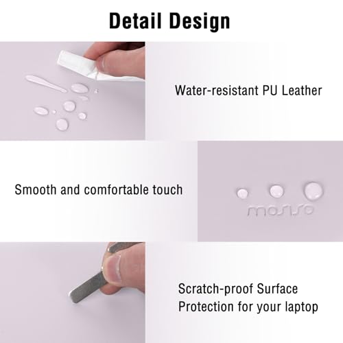 MOSISO Laptop Case 13.3 inch, 13-13.3 inch Laptop Sleeve Compatible with MacBook Neo 13 A18 Pro A3404 /Air 13/Pro 13/Pro 14 M5 M4 M3 M2 M1, Faux Suede Leather Case with Small Bag, Dusty Lilac - color: Dusty Lilac