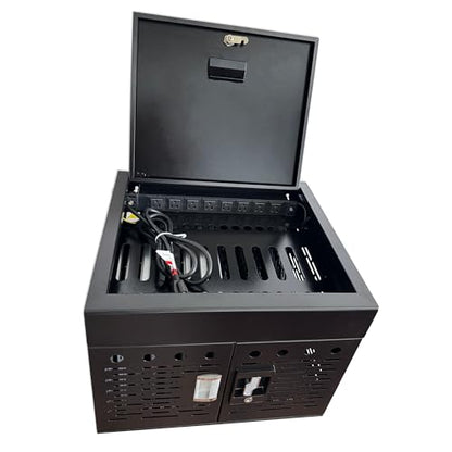 16-Device Laptop & Tablet Charging Cabinet, Fully Assembled Lockable Chromebook Charging Station for Classroom, School, Library & Office, Secure Storage for Devices Up to 15.6", Black - color: Black With 16-device Key-lock Charging Cabinet