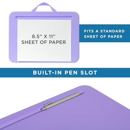 LAPGEAR Compact Lap Desk – Purple Amethyst, Fits 14" Laptops | Microbead Cushion, Built-In Pencil Slot, Carry Handle, Fits Standard Letter-Size Paper (8.5" × 11") - color: Purple Amethyst, size: 14″ Laptop (Compact)