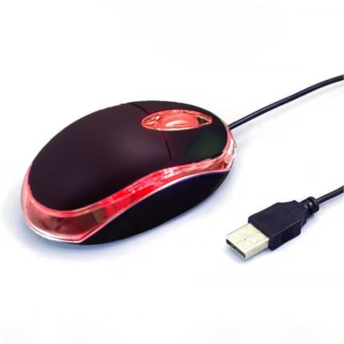 Wired Mini Optical Mouse with Ergonomic Design, USB Computer Mice for Laptops and PCs,Office and Home,School,Kids (Black, Wired) - color: black
