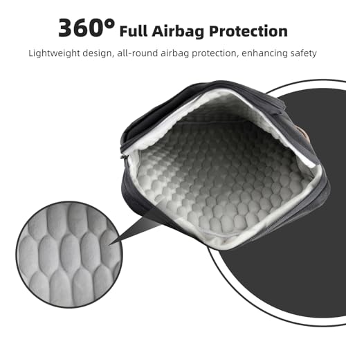 NIMOSA 15.6 Inch Laptop bag, 360 Full-Air Cushion Water Resistant YKK Zippers Metal shoulder strap buckles, Work Travel Bag