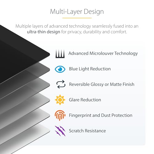 StarTech 14in MacBook Pro Magnetic Privacy Screen, Glossy Sides, Laptop | Reversible Anti-Glare Matte, MacBook M1 M2 M3 M4 M5 Compatible, Privacy Filter, +/-30 Deg. View - style: 14" MacBook Pro M1/M2/M3