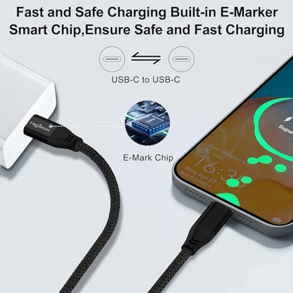 Twozoh USB C to USB C 3.2 Gen 2 Cable 20Gbps Data Transfer 100W PD Fast Charging 4K Video Output Monitor Cord (3.3FT, Black) 2-Pack - size: 3.3FT, style: 2 Pack Black