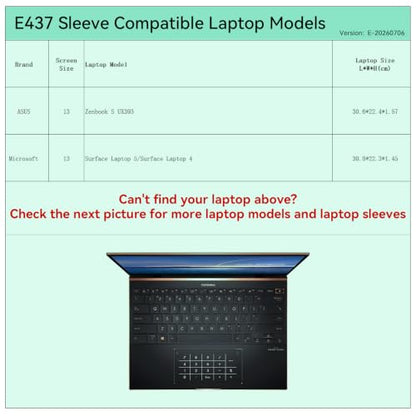 Smatree Elite Laptop Sleeve for 13.9 inch ASUS Zenbook S UX393/Microsoft | for 13.9 inch ASUS Zenbook S UX393,for 13.5 inch Microsoft Surface 5/4,Laptop Sleeve with Pocket,YKK Zipper(E437) - size: 13 inch/E437/Size: 32.0*23.2cm