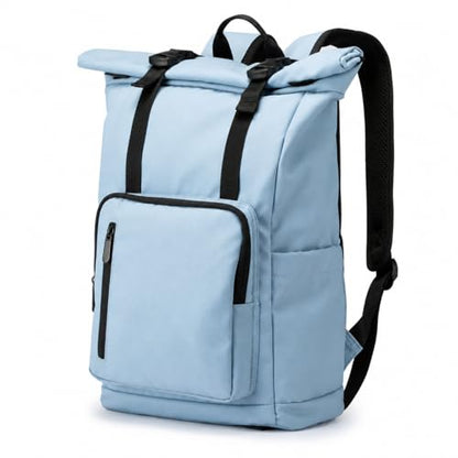 Roll Top Laptop Backpacks for Men & Women, Anti-Theft Travel Backpack Fits 15.6-17.3 Inch Laptop, Water-Resistant Durable Computer Bag for Work, College & Daily Commute (Blue) - color: Blue