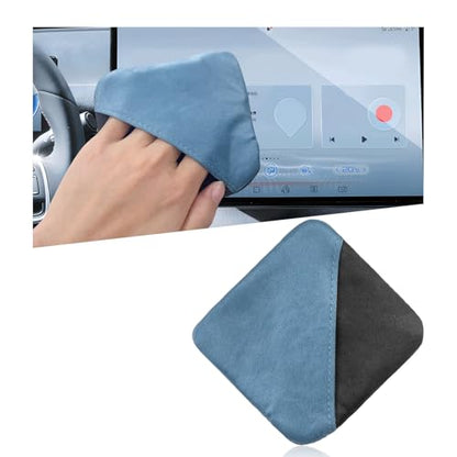Ohleats Car Screen Cleaner, Microfiber Auto Screen Cleaning Pad, Foldable Touch Screen Cleaner Cloth for Vehicle Dashboard LCD Display, Car Cleaning Kits - color: Blue&Gray,1Pcs