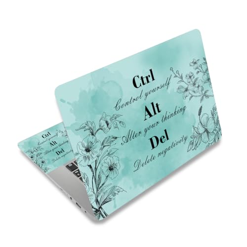 15 15.4 15.6 13 13.3 14 12 12.1 in Skin Laptop Sticker Decal, Netbook Skins for Notebook, Universal Vinyl Laptop Decor Cover, Art Protector I Teal Inspirational with Positive Quotes Ctrl Alt Del - color: Teal Ctrl Alt Del