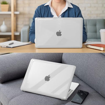 Fintie Case for MacBook Air 13 Inch A2337/A2179/A1932, Crystal Clear | Air 13.3'', 2018-2022, M1, Snap-On Shell Cover, Full Port Access, Easy On/Off, Lightweight - color: Crystal Clear