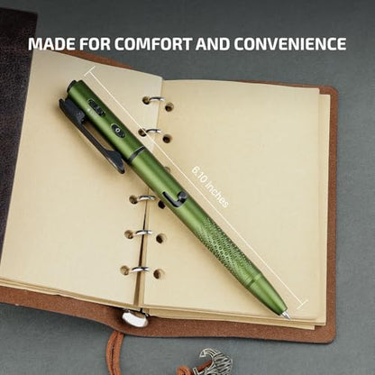 OLIGHT O'Pen 3 EDC Pen Light, 120 Lumens LED Flashlight with Green Beam, 4-in-1 Bolt Action Pen with Nib & Clip Light, USB-C Rechargeable for Writing, Presentation, Inspection and Outdoor (OD Green) - color: Green