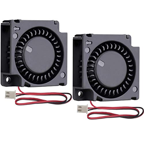 GDSTIME 30mm Blower Fan 24V 2Pin 3010 Brushless Cooling for 3D Printer 2Pcs | 30x30x10mm, DC 24 Volt, 9000RPM, High Performance, Small Turbo Blowers - size: 30x10mm