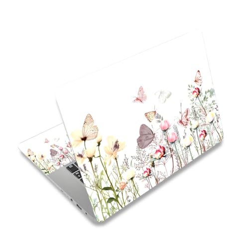 White 12 12.1 13 13.3 14 15 15.4 15.6 in Skin Laptop Sticker Decal, Netbook Skins for Notebook PC, Universal Vinyl Laptop Decor Cover, Waterproof Art Protector Easy to Apply I Butterflies Plants - color: Butterflies Plants