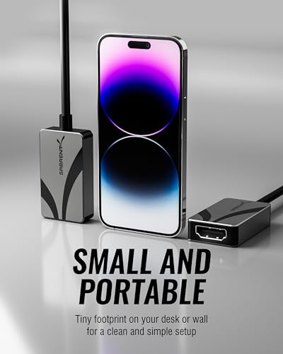 SABRENT, HDMI to USB C Adapter, USBC to HDMI Adapter 4K 60Hz, Thunderbolt Compatible for MacBook Pro/Air, iPhone 15/16, S23/24, Laptops, Tablets, Aluminum Design (DA-CH4K) - style: USB Type C to HDMI Adapter