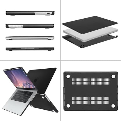 MOSISO Compatible with MacBook Pro 16 inch Case M5 M4 M3 M2 M1 2026-2021 | A3429 A3428 A3403 A3186 A2991 A2780 A2485, Protective Hard Shell Case&Keyboard Cover&Screen Film&Pouch, Black - color: Black