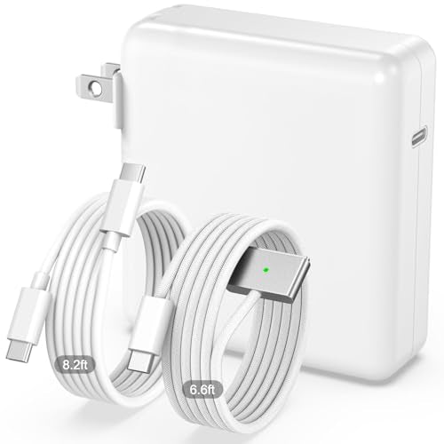 140W Charger for MacBook Pro 14 16 inch MacBook Air 13 15 inch 2026-2021 M5 M4 M3 M2 M1, 140W GaN Power Adapter, 6.6FT USB C to 3 Magnetic 3 Cable, 8.2FT USB C to C Cable【Original Quality】