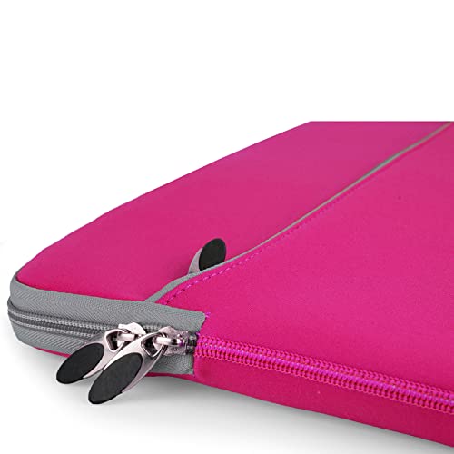 Travel Neoprene 13" Laptop Sleeve with Water Resistant Protection, Front Pocket - Compatible with SurfaceBook (Hot Pink) - color: Magenta