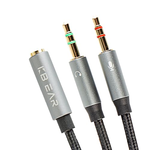 H HIFIHEAR KBEAR KA01 Headphone Splitter for Computer,5Pack | 3.5mm Female to 2 Dual 3.5mm Male,Braided Audio Adapter Cable,Microphone Stereo Jack Earphones Port,for Gaming Headset - size: 3.5MM-5Pack