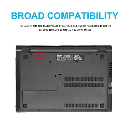 Fancy Buying L13L4A01 L12S4E55 Laptop Battery for Lenovo N40 N50 M4400 V4400 Eraser B40 B50 B50-30 Touch B50-45 B50-70, IdeaPad N40 N40-30 N40-45 N40-70 V4 M4450 - size: 10.04*1.58*0.87inch B40-80