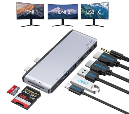 Surface Pro 12 Docking Station - 8-in-1 Triple Display USB Hub with Dual 4K HDMI, Thunderbolt 4 (4K@60Hz, 40Gbps, 100W PD), 2 USB 3.0, SD/TF, Audio for Surface Pro 12 Accessories - style: 8 in 1 Dock for Surface Pro 12