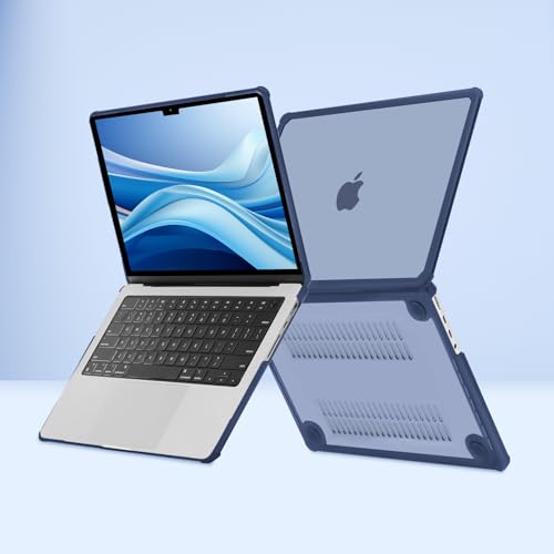 MOSISO Compatible with MacBook Pro 14 inch Case M5 M4 M3 M2 M1 2026-2021 | 3 in 1 Kit Anti-Crack Hard Shell with TPU Bumper, A3427 A3426 A3434 A3112 A3185 A3401 A2918 A2992 A2779 A2442, Haze Blue - color: Haze Blue