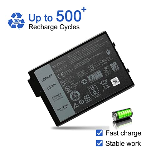 JOTACT 7WNW1 51Wh Laptop Battery Replacement for Dell Latitude 7424 5424 5420 Rugged Extreme P85G P86G P85G001 P86G001 P137G P137G001 P137G002 Series GK3D3 DMF8C DMF0C 6NNCF DP3KF 11.4V 4342mAh 3-Cell - size: 5.2*3.37*0.59 inch 7WNW1