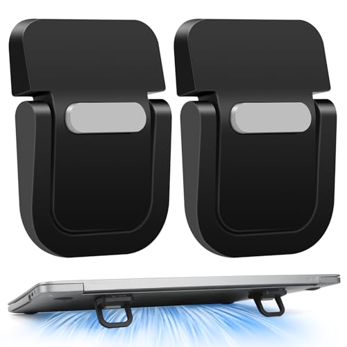 Mini Laptop Stand, Portable Laptop Stand, Foldable & Lightweight Ergonomic Riser with Ventilated Cooling, Sleek Computer Notebook Holder Fits Keyboards &10-17.3 Inch Laptops, Black - color: Black