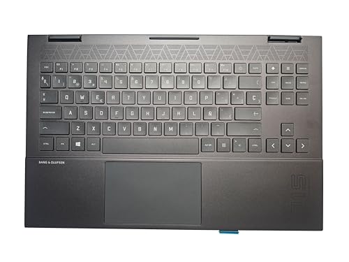 Laptop Spanish Keyboard Compatible for HP OMEN 15-EN 15-EK 15-EK0020CA 15-EK1075CL 15-EN0013DX TPN-Q236 TPN-Q238 RGB Backlit TouchPad Palmrest Upper Cover M00666-001 M00667-001