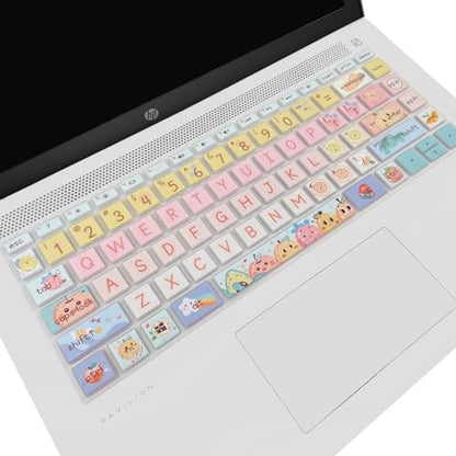 Keyboard Cover for HP 14" Laptop 2020 2019 2018,HP Pavilion x360 14M-BA 14M-CD 14M-DH 14-BA 14-BF 14-cm 14-CF 14-DF 14-DK 14-DS 14-DQ Series 14 Inch Protective Skin,Cute Fruits - color: Cute Fruits