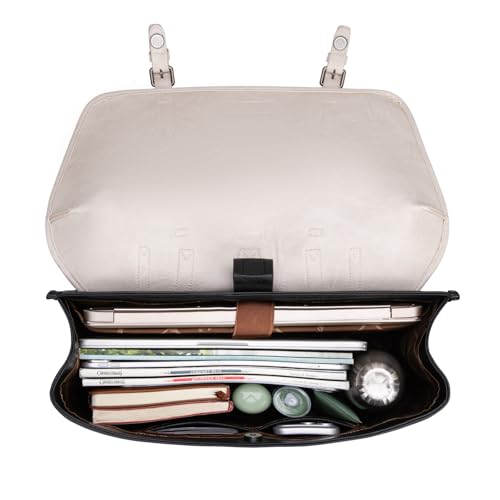 Wrangler Laptop Bag for Women Messenger Bag Briefcase Computer Backpack Convertible Satchel Bag - color: Beige & Black, size: 15.6 inch