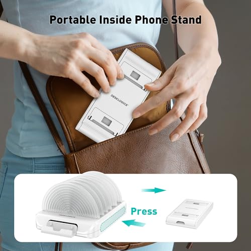 Vertical Laptop Stand Holder & Desk Organizer Rack - Adjustable Dock for MacBook, iPad, Phone (6-in-1 Multi Device Storage System with 360° Rotation) - color: White