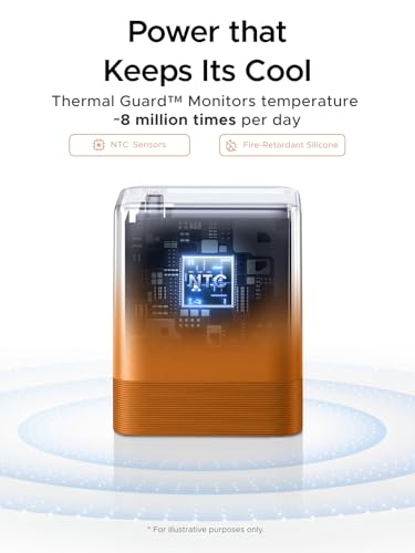 UGREEN Nexode Air 65W USB C Charger, Foldable Mini Charger Block Fast Charging with USB C Cable, GaN Charger for MacBook Air/Neo/Pro, iPhone 17 16, Galaxy S26/S25, iPad, Orange - color: Orange