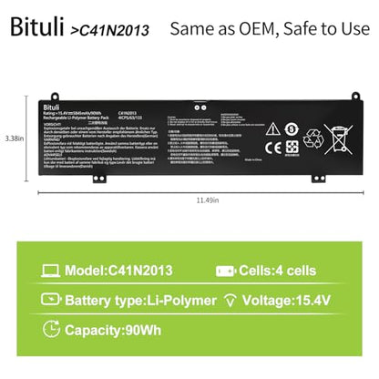 C41N2013 C41N2013-1 Battery Replacement for ASUS ROG Strix G15 G513 G513IM G513IR G513QM G513QR G513QY G513RM G513RW G17 G713 G713QM G713QR G713QY G713RM G713P G713PV G713PI