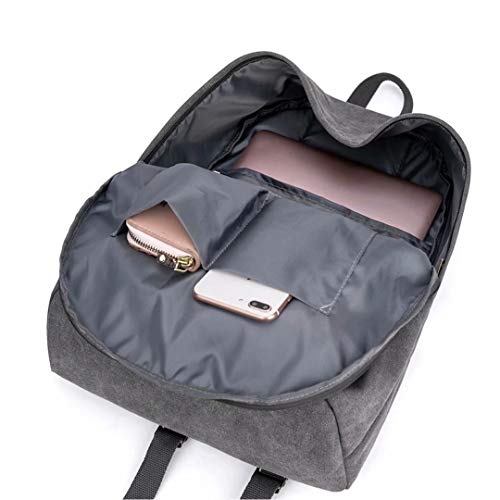 Canvas Laptop Backpack, Durable Rucksack, Travel Bag Fits 15.6 Inch Notebook for Men Women Factory Directly（Gray） - color: Gray
