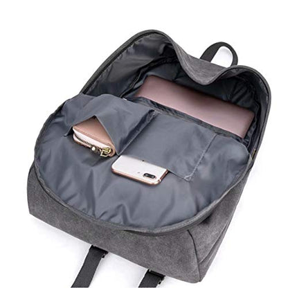 Canvas Laptop Backpack, Durable Rucksack, Travel Bag Fits 15.6 Inch Notebook for Men Women Factory Directly（Gray） - color: Gray