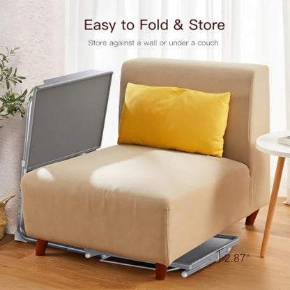 HUANUO Adjustable TV Tray Table - TV Dinner Tray on Bed & Sofa, Comfortable Folding Table with 6 Height & 3 Tilt Angle Adjustments (Gray) - color: Grey