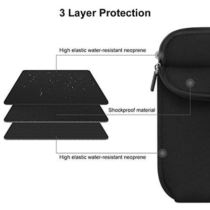 AULEEP 11-12 Inch Laptop Sleeves, Neoprene Notebook Computer Pocket Tablet Carrying Sleeve/Water-Resistant Compatible Laptop Sleeve for Acer/Asus/Dell/Lenovo/HP, Black - color: black, size: 11-12 inch