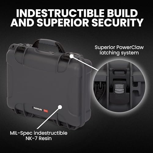 NANUK 910 Hard Case with Customizable Cubed Foam, IP67 Waterproof, Dustproof and Impact Resistant, 14.3” x 11.1” x 4.7”, Rugged Construction for Ultimate Protection, Made in Canada – Graphite - color: Graphite, style: Cubed Foam