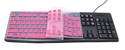 Ultra Thin Desktop PC Silicone Keyboard Cover Skin Protector Compatible for Logitech MK295 MK275 MK270 Wireless Keyboard, Logitech K200 K260 K270 MK200 MK260 Keyboard - Pink - color: Pink