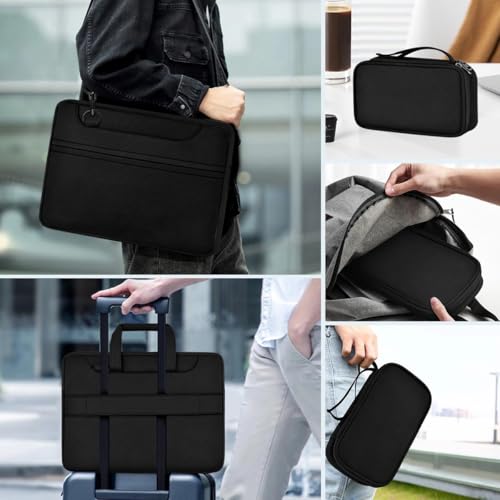 Laptop Case 15.6 Inch Briefcase with Detachable Belt Bag,Compatible with MacBook Pro Model of 15-16 Inch and Most Popular 15.6 Inch Notebooks Chromebooks (B01K01) - color: B01k01