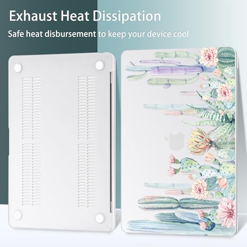 May Chen Compatible with New MacBook Air 13 inch Case 2021, 2020 2019 2018 Release Model: M1 A2337 A2179 A1932, Plastic Matte Hard Shell Case Cover for Mabook Air 13 inch with Retina Dispaly, Cactus - color: Beautiful cactus