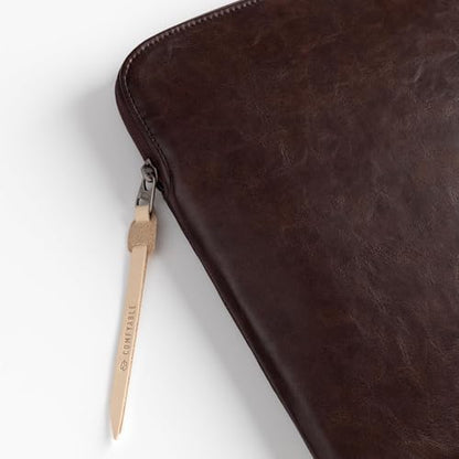Comfyable Slim Protective Laptop Sleeve, PU Leather Bag Compatible with 15" MacBook Air (Snug Fit) M5 & 14" MacBook Pro M5 Pro/Max 2026 (Loose Fit), Briarwood - color: Briarwood, size: Snug Fit for MacBook Air 15-in