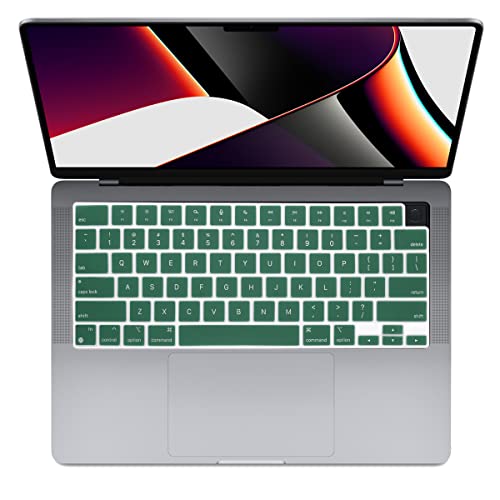 Se7enline Compatible with MacBook Keyboard Cover Skin for Mac Neo & Air 13/15 & Pro 14/16 inch (M5 M4 M3 M2 M1 A18 Pro) 2026/2025/2024/2023/2022/2021 Silicone Waterproof Dustproof Durable,Green - color: Green