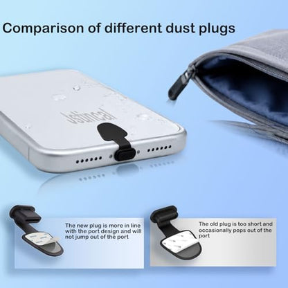 USB C Dust Plugs, 10 Pack Anti-Lost USB Type C Port Covers with Cleaning Kit for iPhone 15/16/17, Samsung, Pixel, MacBook, Android Phones-ompatible with All Phone Cases